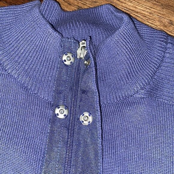 Men’s navy blue full zip sweater - Picture 2 of 3